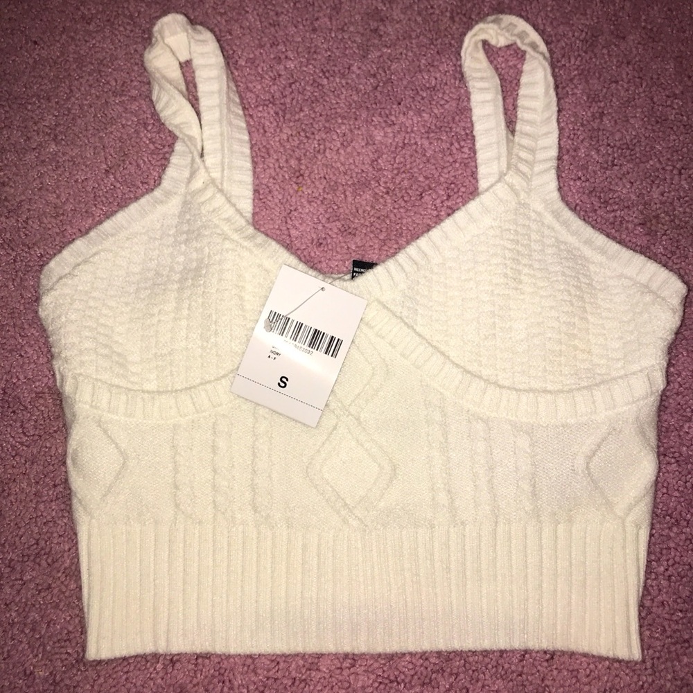 white sweater tank top